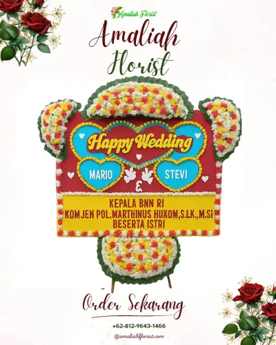 Karangan Papan Bunga Pernikahan di Sidoko